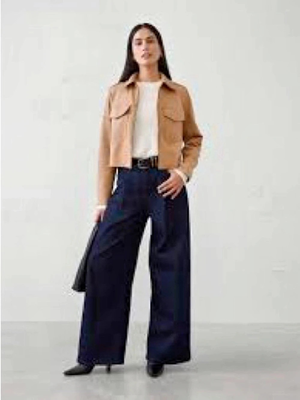 Cropped Utility Jacket Brown Small NWT